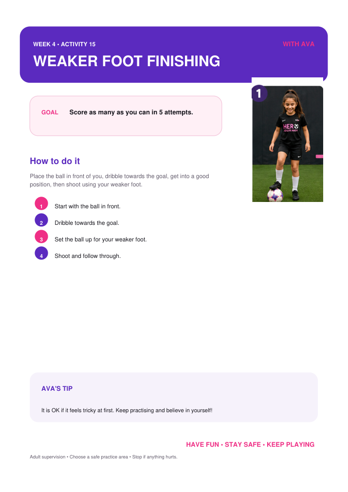 Activity 15: Weaker Foot Finishing with Ava